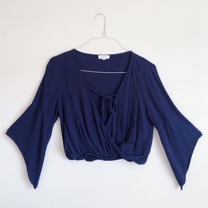 Angel Sleeve Blue Top
